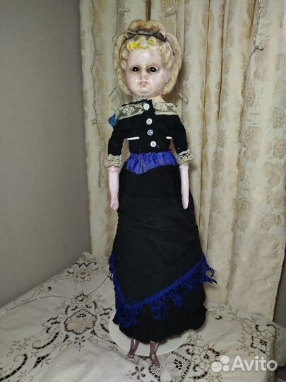 Антикварная кукла папье-маше