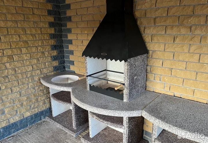 Мангальный комплекс, печь под казан, гриль зона, к