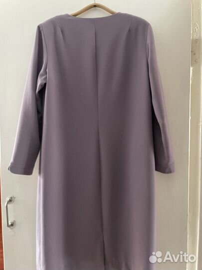 Платье р54 плотный трикотаж цвет лаванда