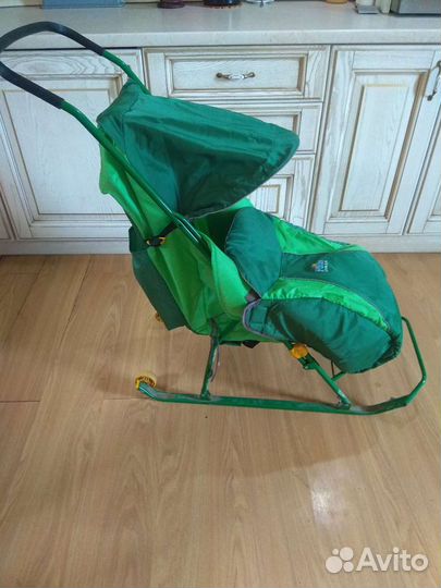 Детские санки коляска с колесами