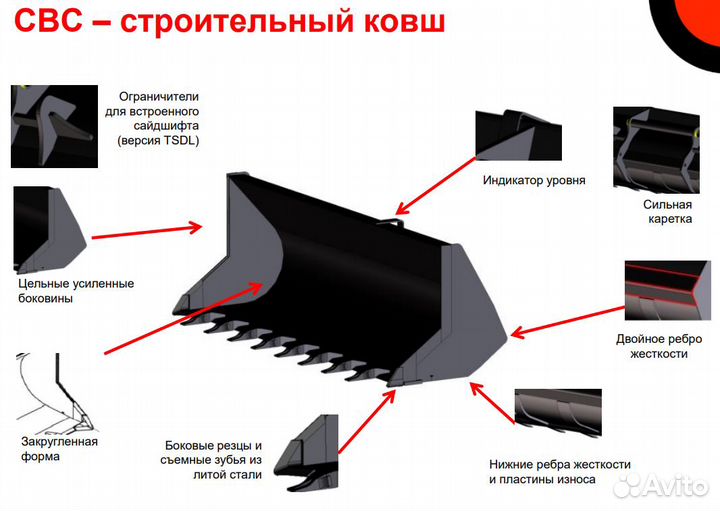 Ковш строительный 0,9м3