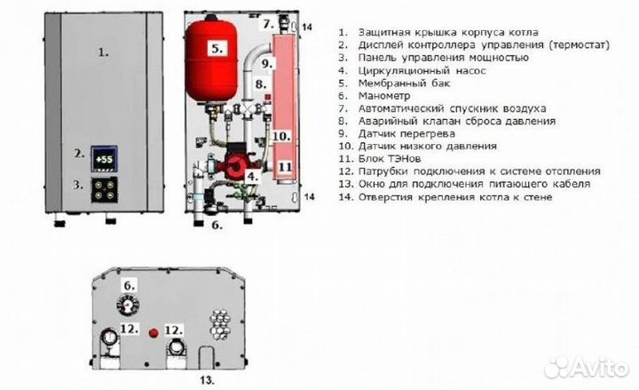 Электрический котел 6-9-12 кВт с Wi-Fi и Янд.Алиса