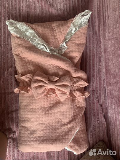 Конверт на выписку для девочки тёплый