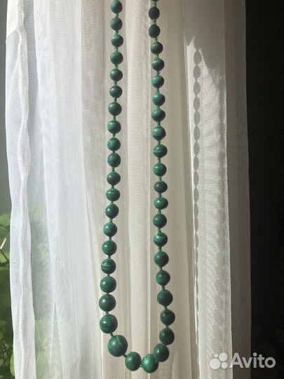 Бусы из натуральных камней кварц малахит СССР