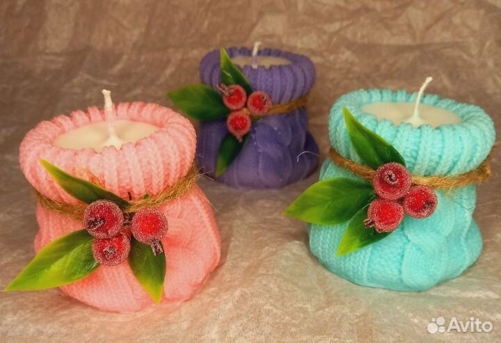 Свеча вязаный мешочек