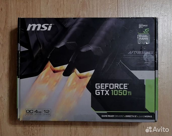 Видеокарта MSI GeForce GTX 1050 Ti OC 4Гб
