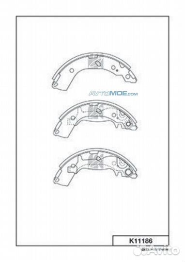 Колодки тормозные барабанные Hyundai K11186 kashiy