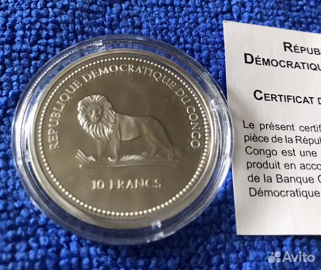 Серебряная монета конго 