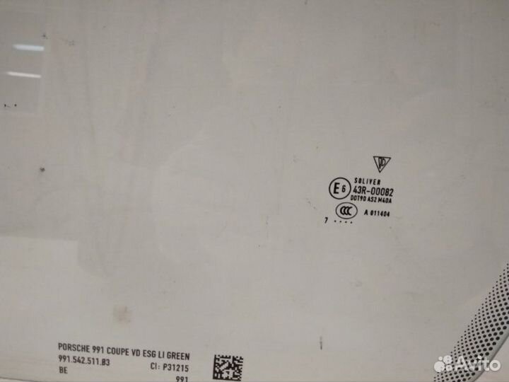 Стекло двери левое Porsche 911 Turbo S 991