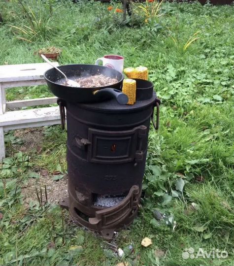 Чугунная Буржуйка, Печь отопительная/ под казан
