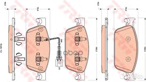 Колодки торм. перед. vw Multivan, Transporter