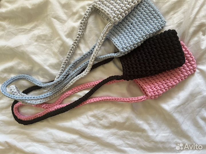 Сумка чехол для телефона из трикотажной пряжи