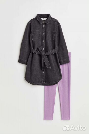 Платье туника джинсовое H&M для девочки 140