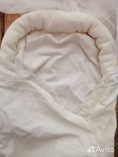 Нарядная пелёнка /кокон с вуалью для выписки