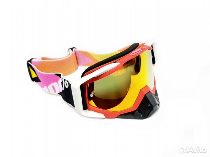 Мотокросс очки 100 Racercraft красно-бело-черный