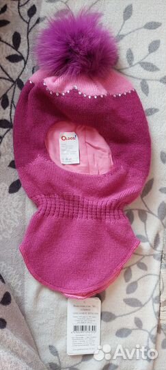 Шапка шлем зимний для девочки 50-52 новый