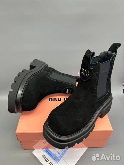 Ботинки чёрные Miu miu зима