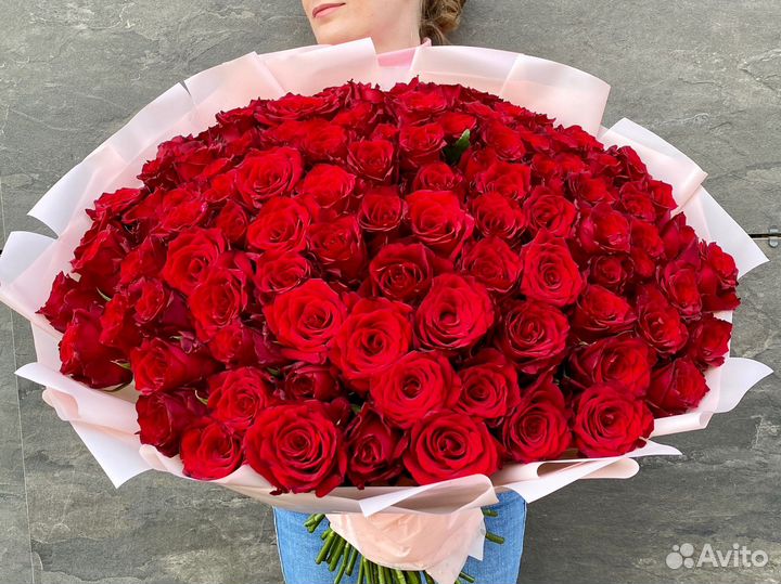 Роза премиум 60 см букет 101 роза доставка