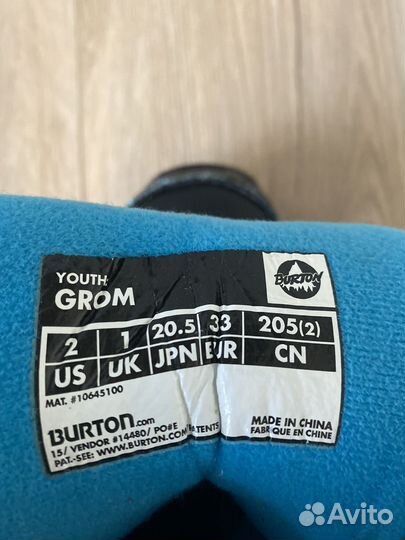 Сноубордические ботинки burton 33 размер (EUR)