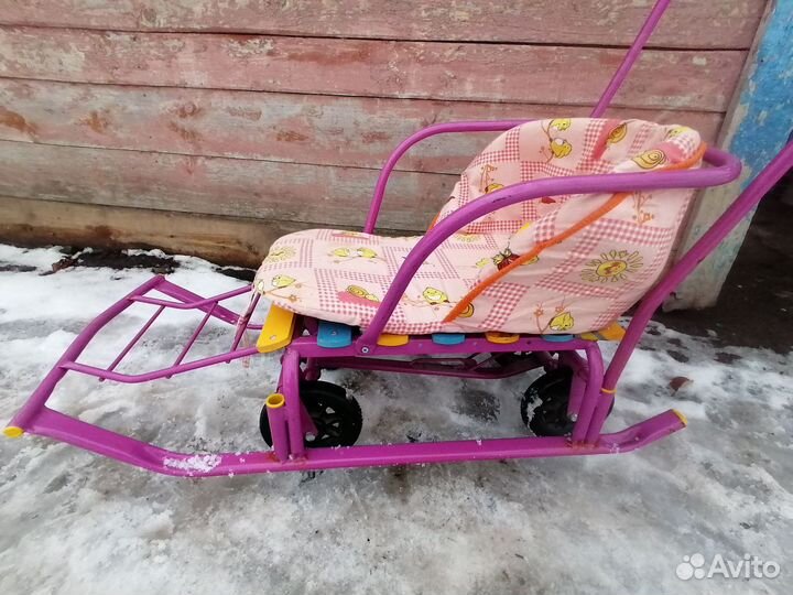 Детские санки с колесами бу