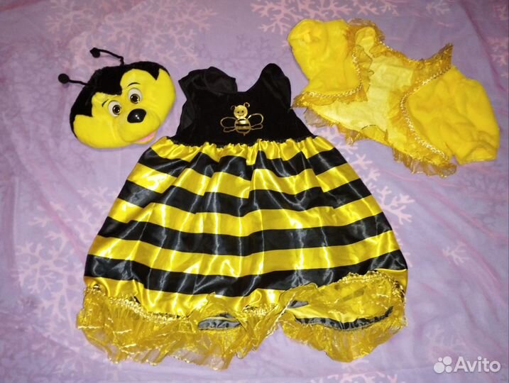 Костюм пчелы + платье 122-128