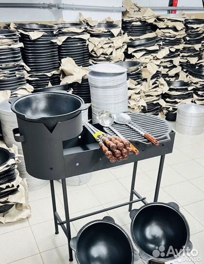 Мангал с печью под казан