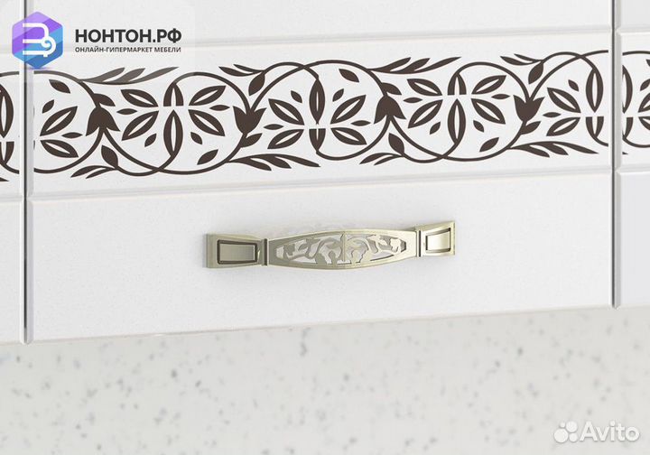 Кухня Мечта 2.2 м белый / белый металлик / гранат