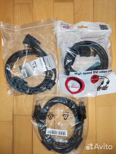 Кабель питания, DVI, DVI D, DisplayPort