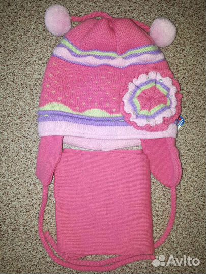 Новая зимняя шапка с шарфом 48-52 р-р Польша