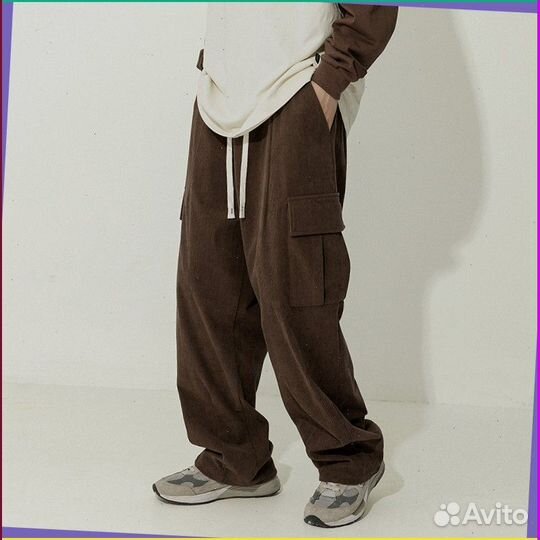 Спортивные широкие штаны карго (Premium качество)