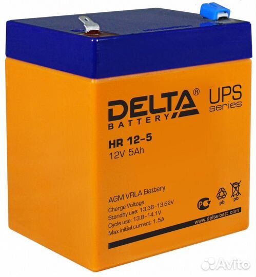 Аккумулятор для ибп(UPS) Delta HR 12-5