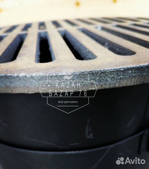 Решетка гриль для печки чугунная круглая 43см