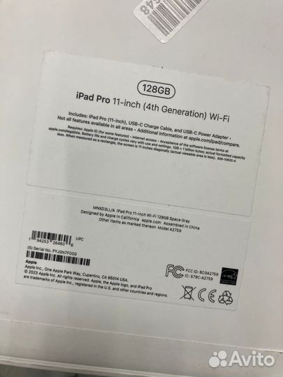 iPad Pro 11 m2 128gb wi-fi новый