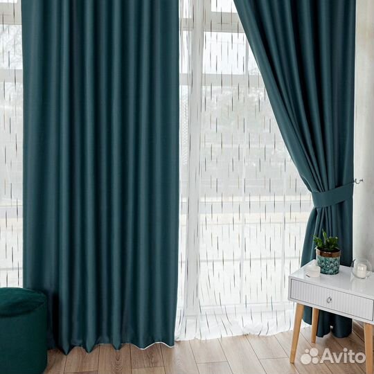 Комплект штор блэкаут Амадео Морская волна