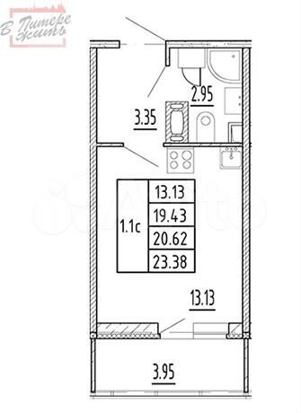 Квартира-студия, 23,4 м², 3/12 эт.