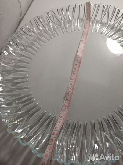 Блюдо тортница поднос стекло большая тарелка