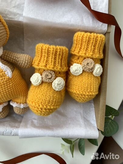 Вязаный набор для новорожденного Зайка в наличии