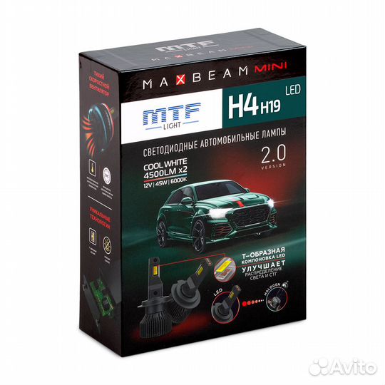 Светодиодные лампы MTF H4 / H19 MaxBeam mini