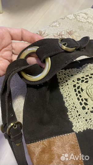 Сумка женская натуральная замша коричневая