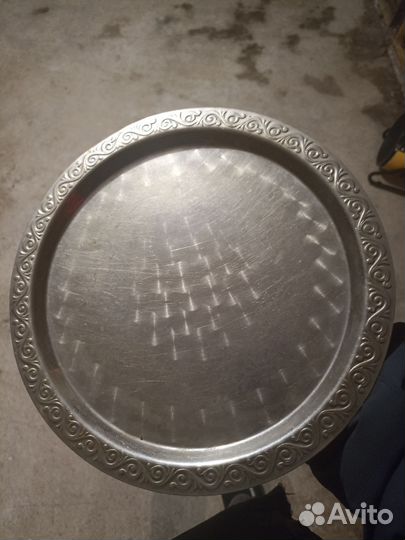 Поднос круглый металлический СССР