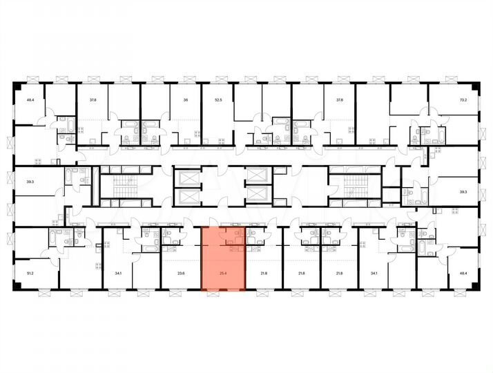 Квартира-студия, 25,4 м², 12/24 эт.