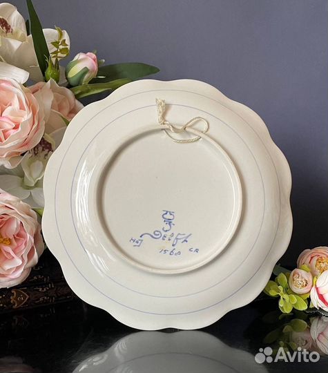 Потрясающая тарелка Delfts с ручной росписью