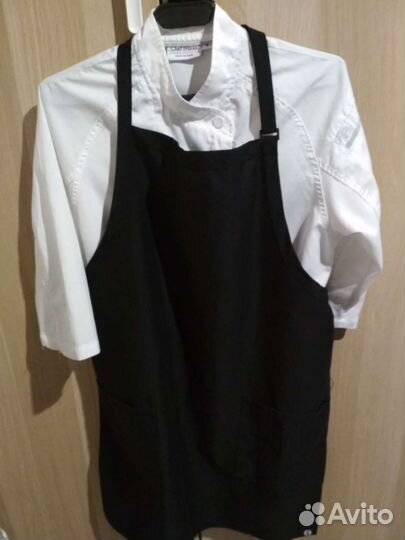 Поварская форма женская китель фартук обувь колпак