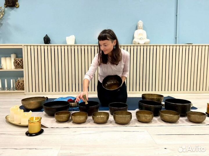 Массаж 15 Поющими Чашами