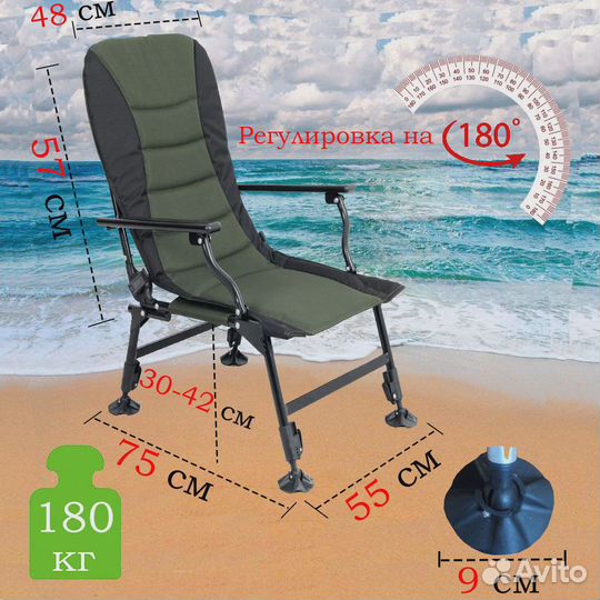 Стул складной для рыбалки туристический - карповое