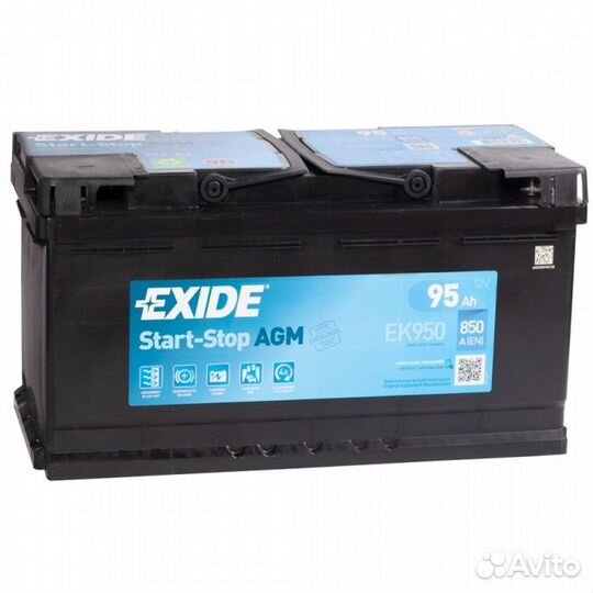 Аккумулятор Exide Start-Stop AGM 95R EK950 обр. по