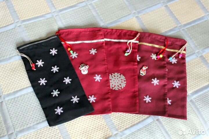 Мешочки для подарков новогодние