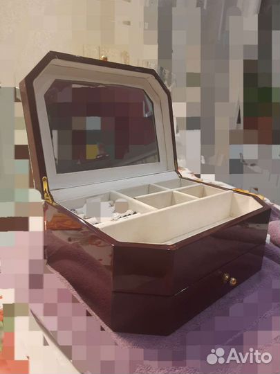 Шкатулка для украшений дерево с зеркалом