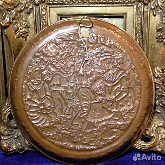 Восточная.Чеканка.Медь.Арабская.Тарелка настенная