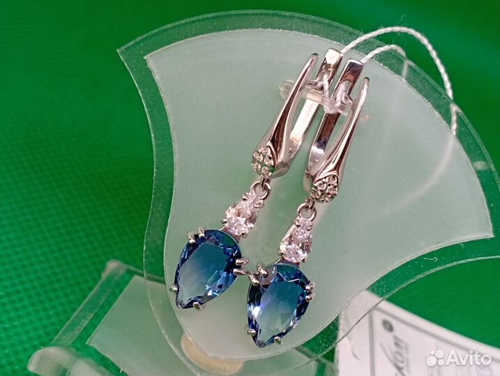 Серьги серебро 925 - 4,65 гр-ультрамарин/арт 52547